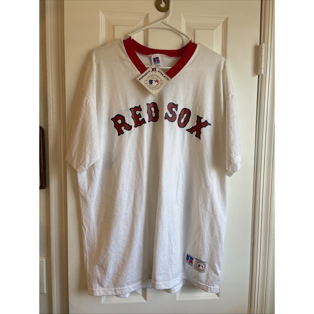 New Boston Red Sox MLB XL Russell Athletic T Shirt With Company Logo On Back